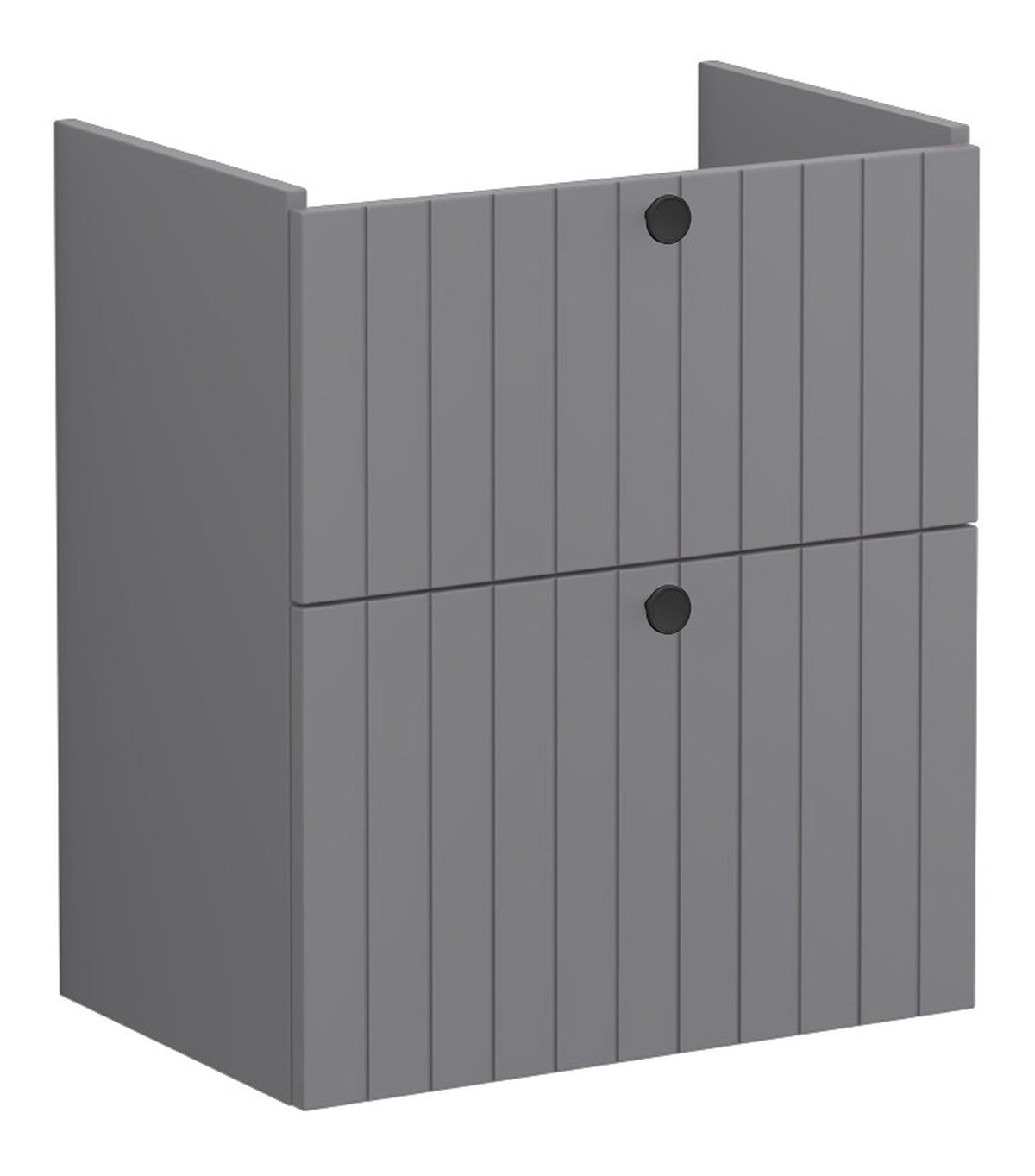 VitrA Root Groove 60cm 2 Drawer Slim Washbasin Unit - Matt Grey