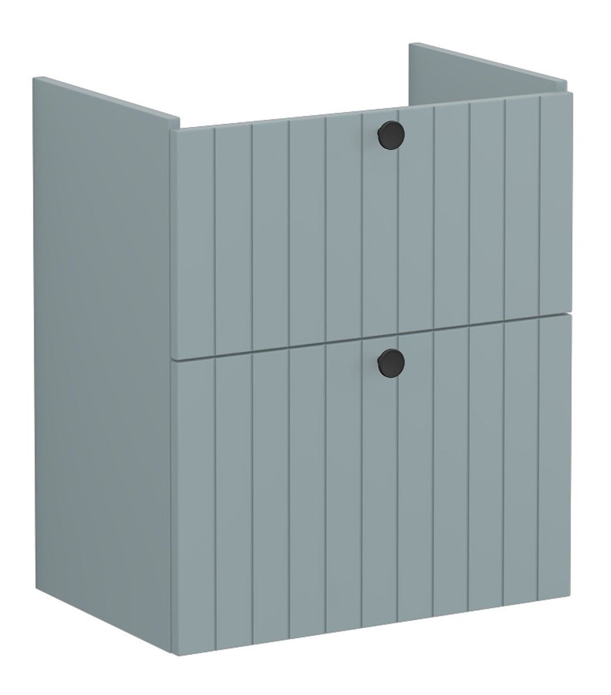 VitrA Root Groove 60cm 2 Drawer Slim Washbasin Unit - Matt Fjord Green