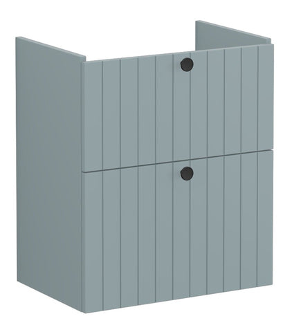 VitrA Root Groove 60cm 2 Drawer Slim Washbasin Unit - Matt Fjord Green