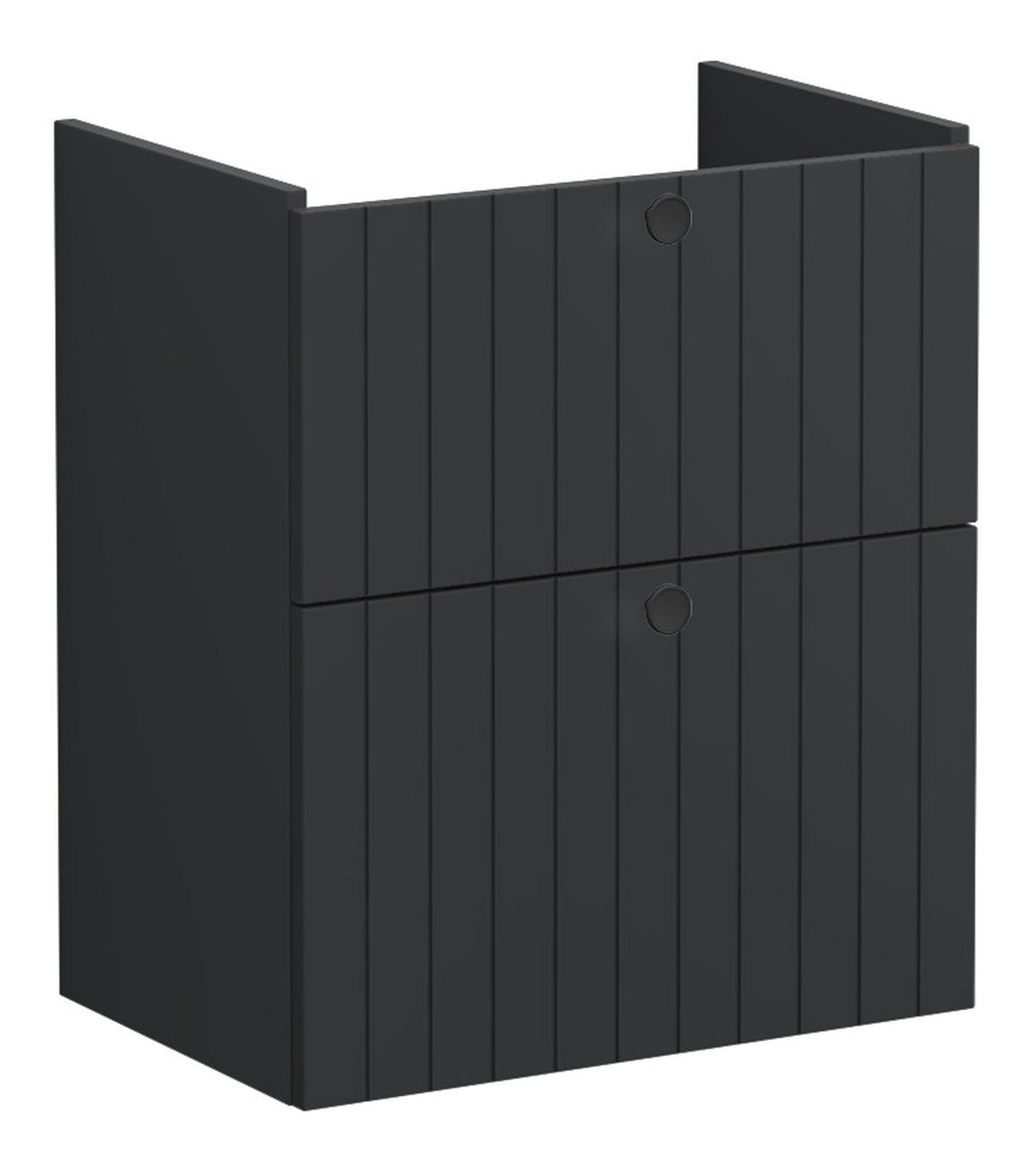 VitrA Root Groove 60cm 2 Drawer Slim Washbasin Unit - Matt Graphite