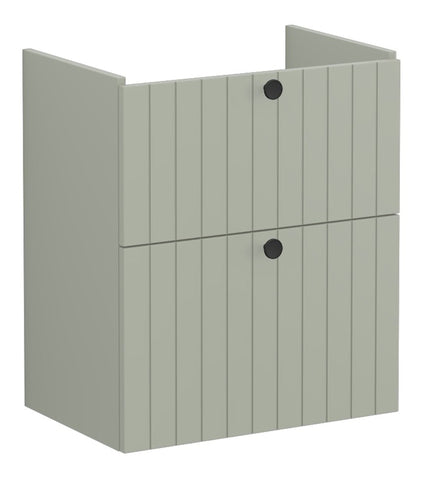 VitrA Root Groove 60cm 2 Drawer Slim Washbasin Unit - Matt Retro Green