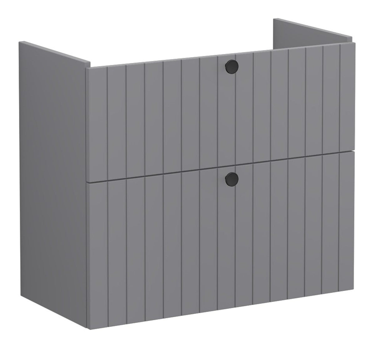 VitrA Root Groove 80cm 2 Drawer Slim Washbasin Unit - Matt Grey
