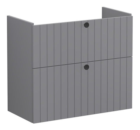VitrA Root Groove 80cm 2 Drawer Slim Washbasin Unit - Matt Grey