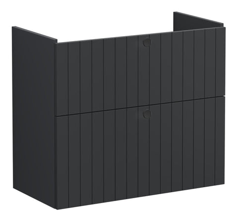 VitrA Root Groove 80cm 2 Drawer Slim Washbasin Unit - Matt Graphite