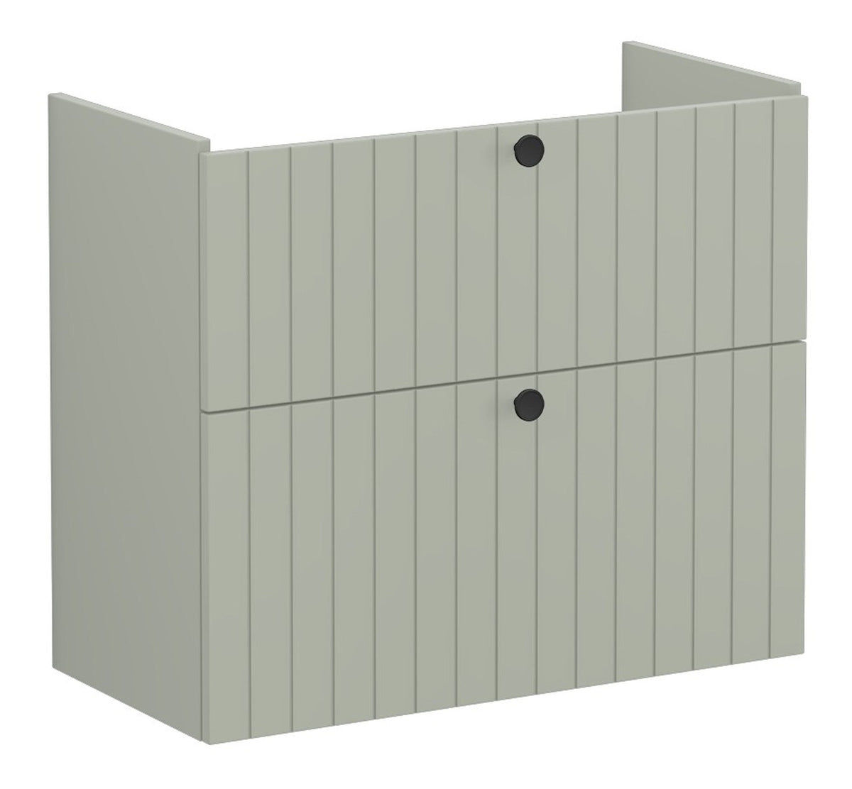 VitrA Root Groove 80cm 2 Drawer Slim Washbasin Unit - Matt Retro Green