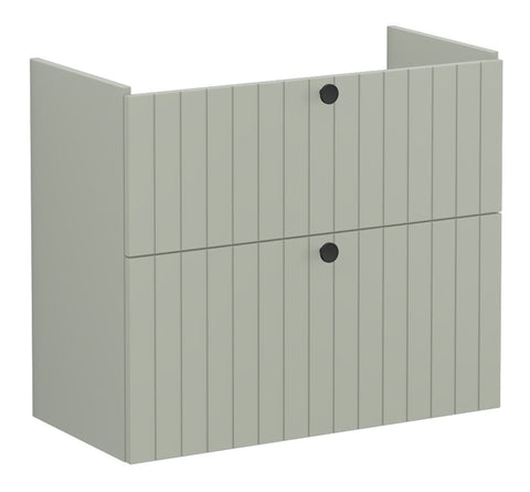 VitrA Root Groove 80cm 2 Drawer Slim Washbasin Unit - Matt Retro Green