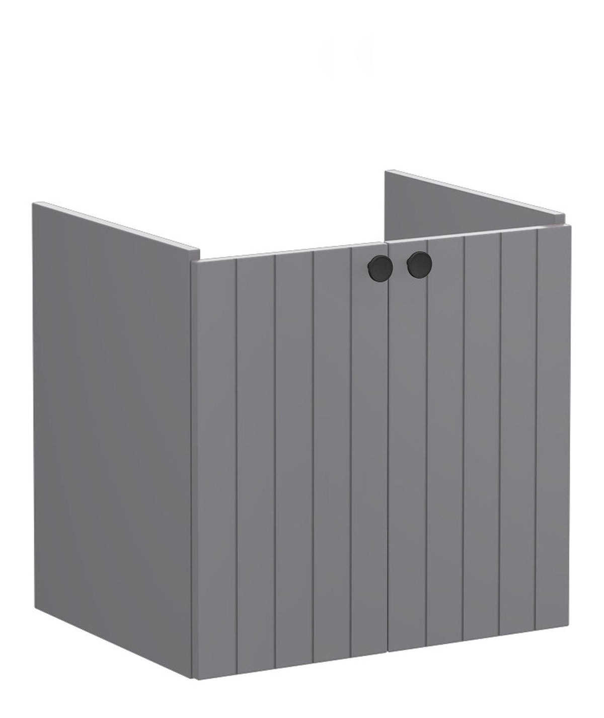 VitrA Root Groove 60cm 2 Door Wall Hung Washbasin Unit - Matt Grey
