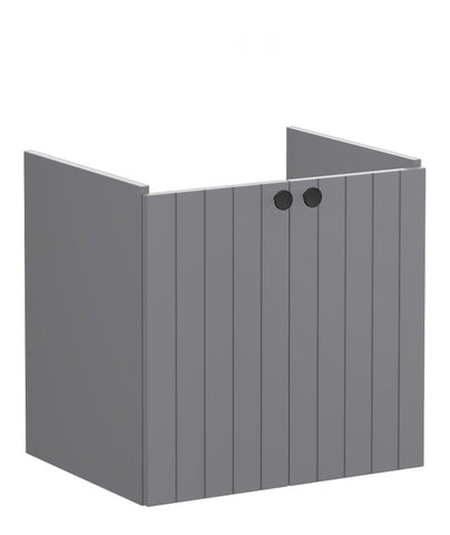 VitrA Root Groove 60cm 2 Door Wall Hung Washbasin Unit - Matt Grey