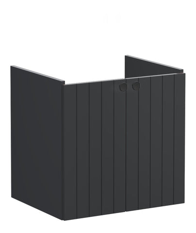 VitrA Root Groove 60cm 2 Door Wall Hung Washbasin Unit - Matt Graphite