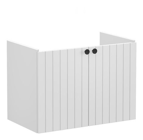 VitrA Root Groove 80cm 2 Door Wall Hung Washbasin Unit - Matt Light Grey