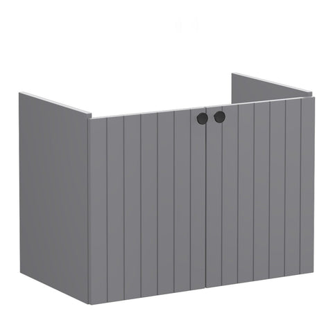 VitrA Root Groove 80cm 2 Door Wall Hung Washbasin Unit - Matt Grey