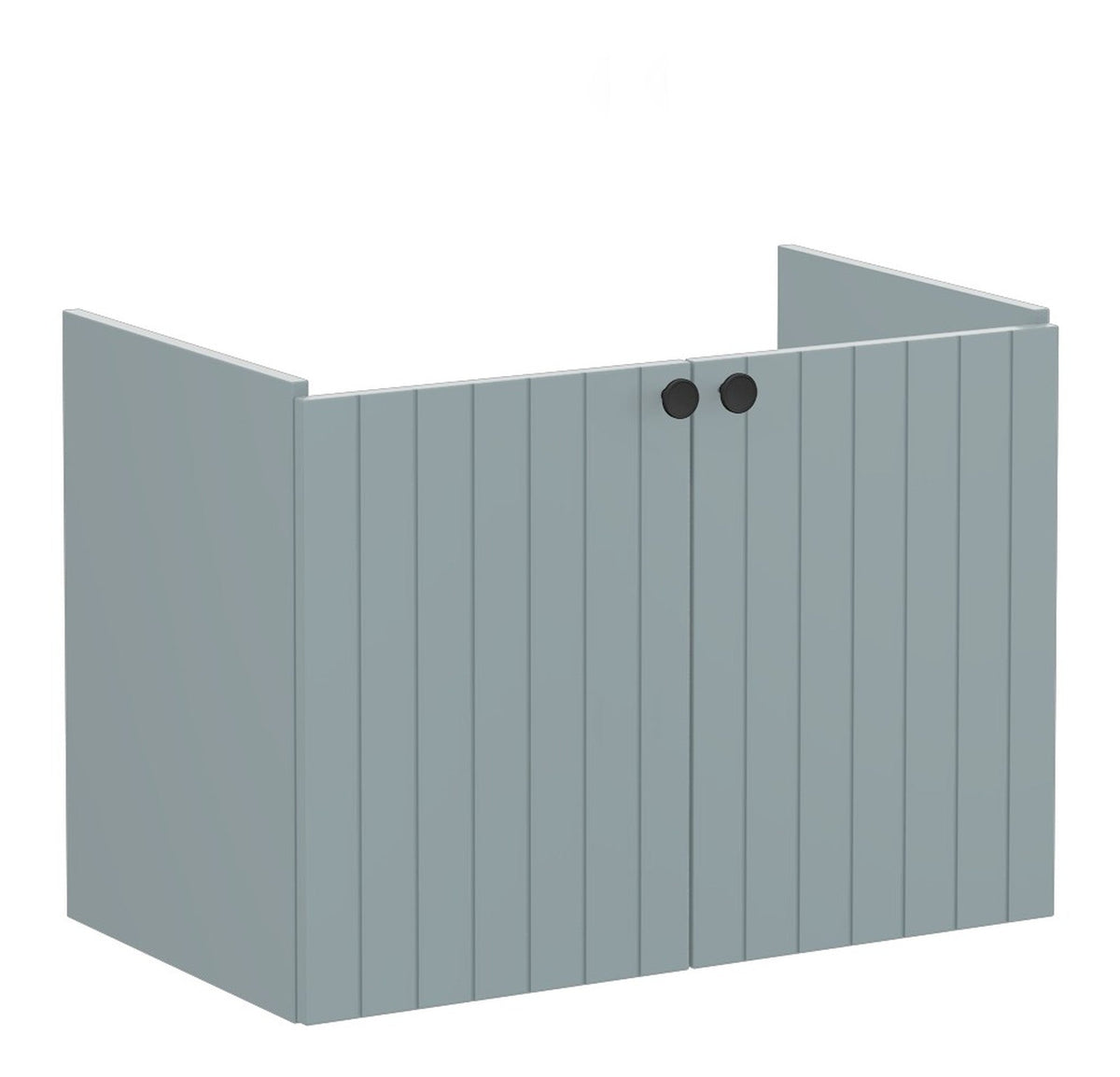 VitrA Root Groove 80cm 2 Door Wall Hung Washbasin Unit - Matt Fjord Green