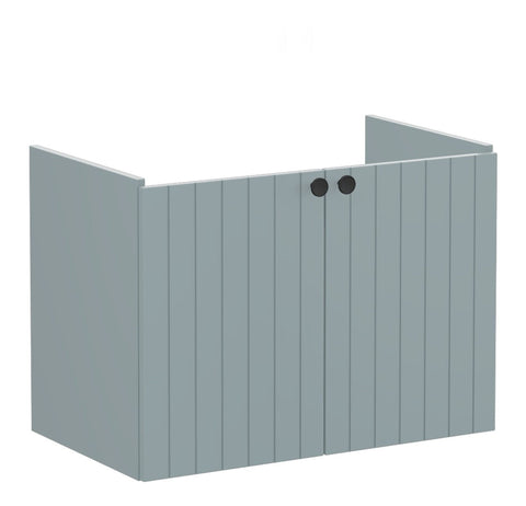 VitrA Root Groove 80cm 2 Door Wall Hung Washbasin Unit - Matt Fjord Green