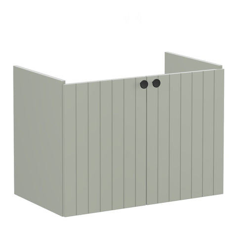 VitrA Root Groove 80cm 2 Door Wall Hung Washbasin Unit - Matt Retro Green
