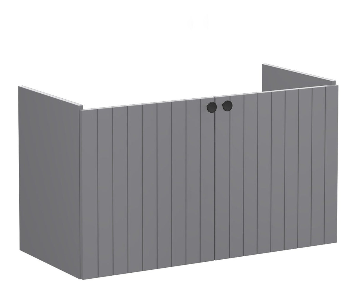 VitrA Root Groove 100cm 2 Door Washbasin Unit - Matt Grey