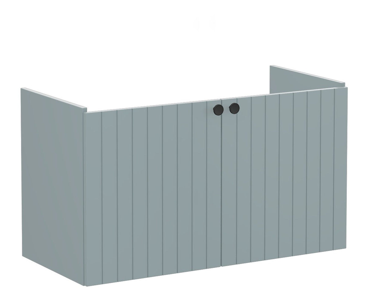 VitrA Root Groove 100cm 2 Door Washbasin Unit - Matt Fjord Green
