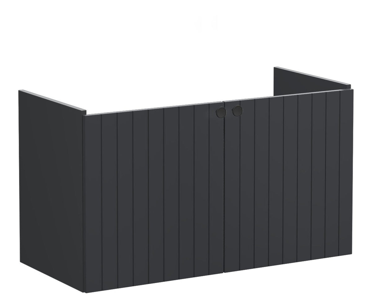 VitrA Root Groove 100cm 2 Door Washbasin Unit - Matt Graphite