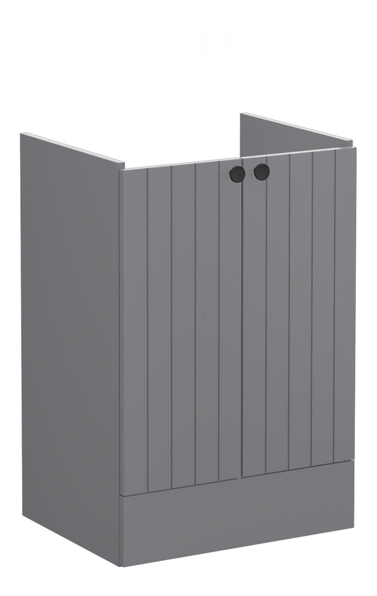 VitrA Root Groove 60cm 2 Door Floor Standing Washbasin Unit - Matt Grey