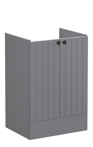 VitrA Root Groove 60cm 2 Door Floor Standing Washbasin Unit - Matt Grey