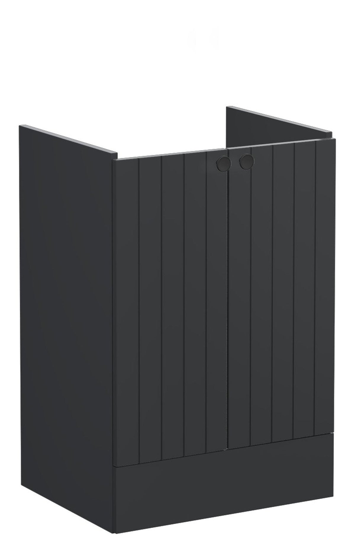 VitrA Root Groove 60cm 2 Door Floor Standing Washbasin Unit - Matt Graphite