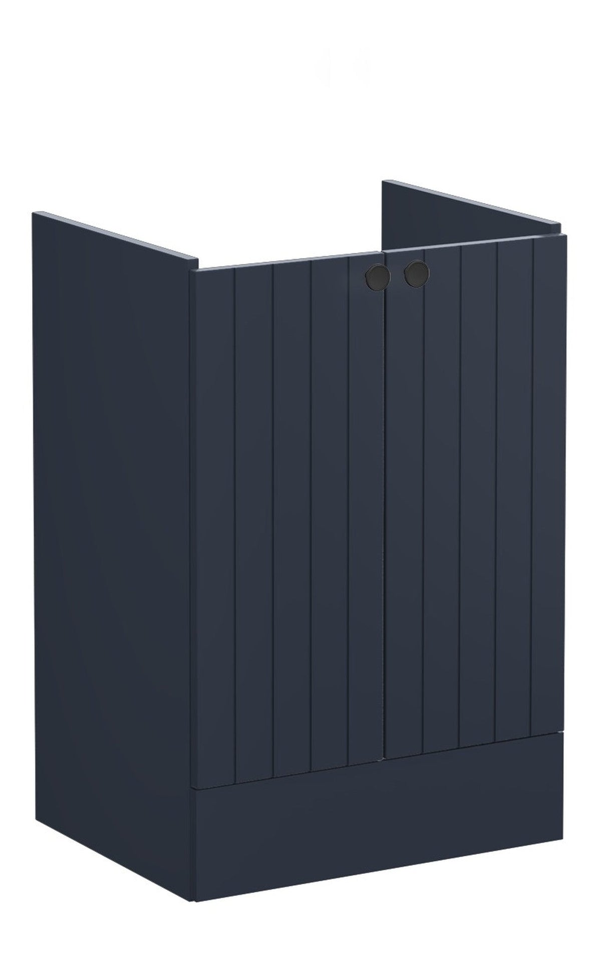 VitrA Root Groove 60cm 2 Door Floor Standing Washbasin Unit - Matt Dark Blue