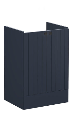 VitrA Root Groove 60cm 2 Door Floor Standing Washbasin Unit - Matt Dark Blue