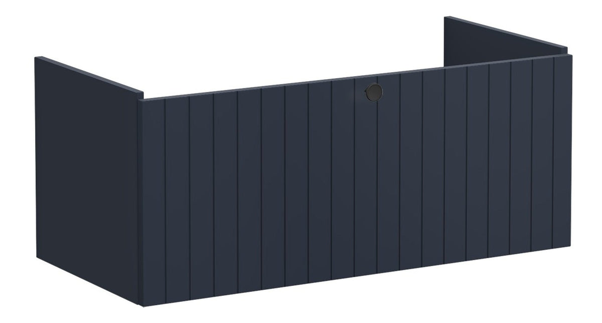 VitrA Root Groove 100cm 1 Drawer Washbasin Unit - Matt Dark Blue