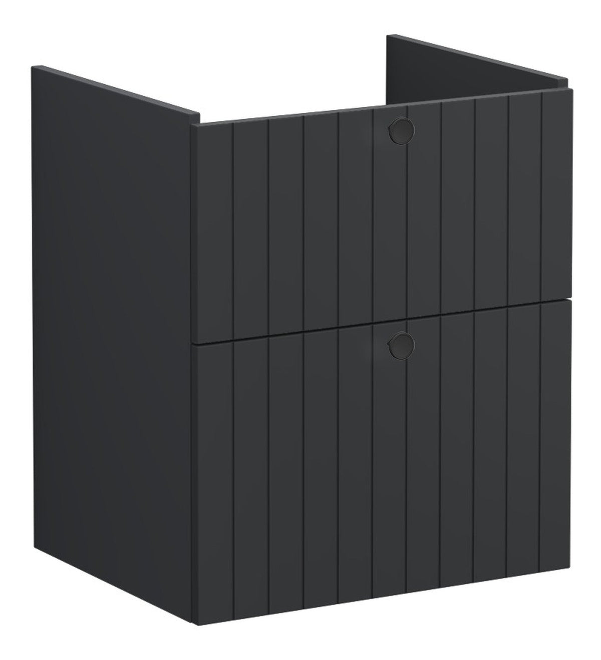 VitrA Root Groove 60cm 2 Drawer Washbasin Unit - Matt Graphite
