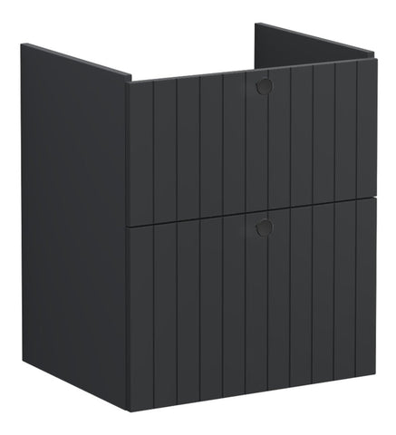 VitrA Root Groove 60cm 2 Drawer Washbasin Unit - Matt Graphite