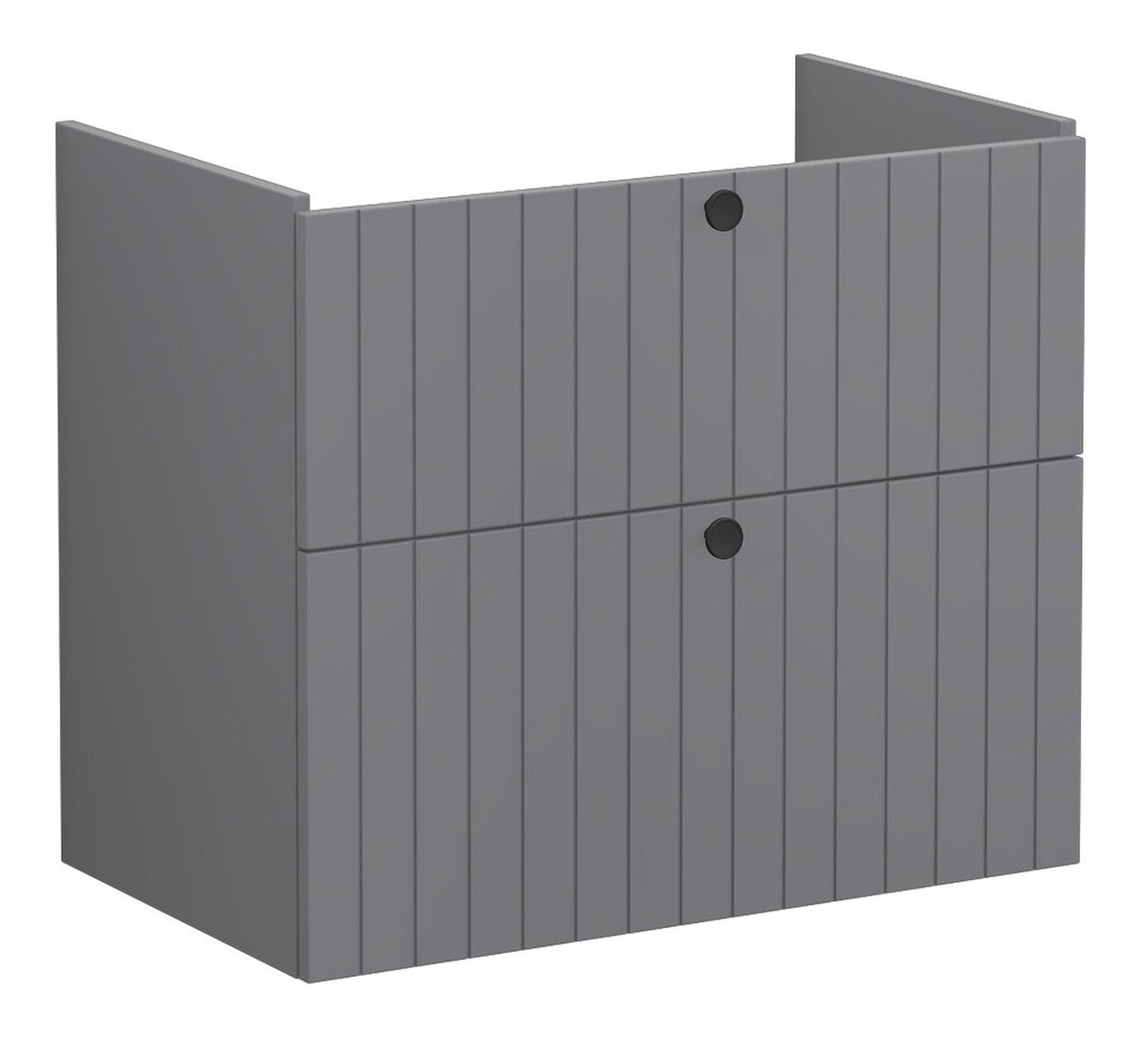 VitrA Root Groove 80cm 2 Drawer Washbasin Unit - Matt Grey