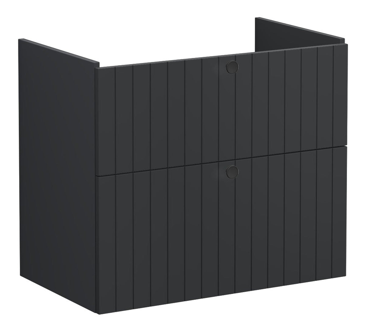VitrA Root Groove 80cm 2 Drawer Washbasin Unit - Matt Graphite