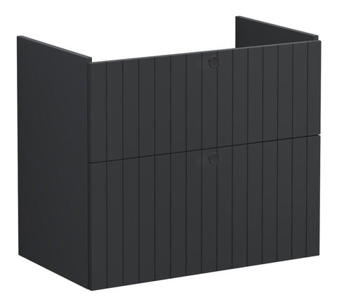 VitrA Root Groove 80cm 2 Drawer Washbasin Unit - Matt Graphite