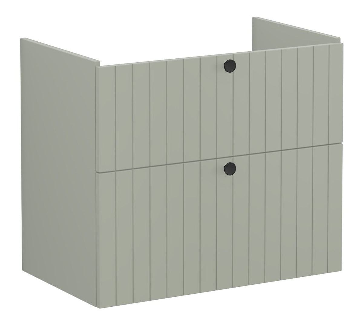 VitrA Root Groove 80cm 2 Drawer Washbasin Unit - Matt Retro Green
