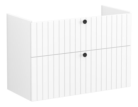 VitrA Root Groove 100cm 2 Drawer Washbasin Unit - Matt White