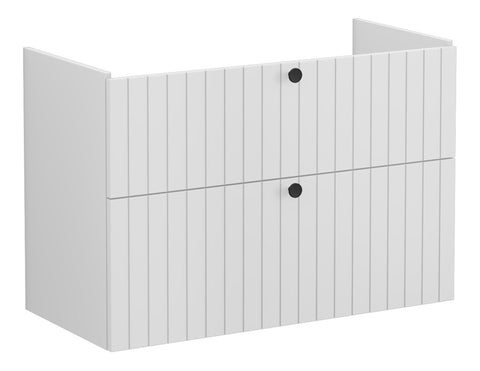 VitrA Root Groove 100cm 2 Drawer Washbasin Unit - Matt Light Grey