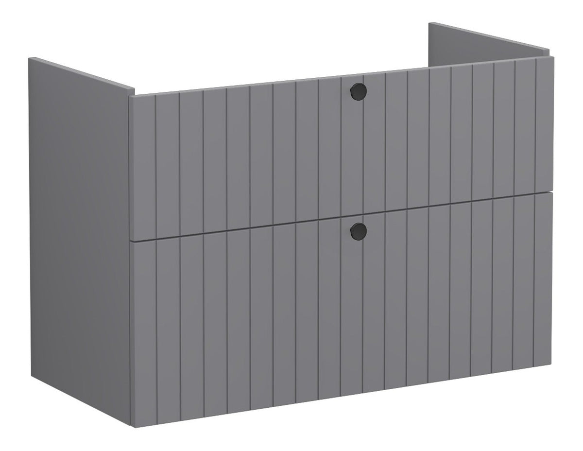 VitrA Root Groove 100cm 2 Drawer Washbasin Unit - Matt Grey