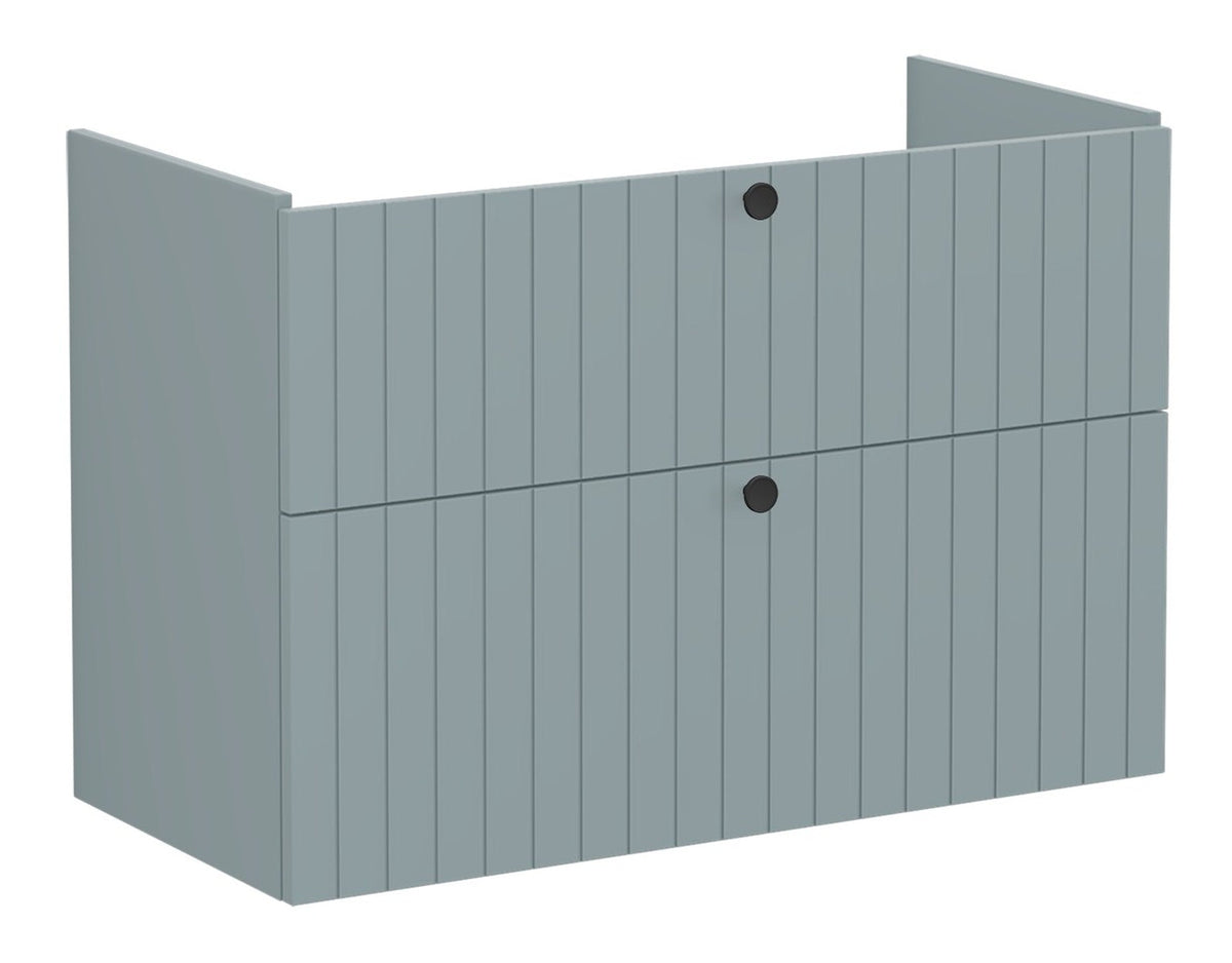 VitrA Root Groove 100cm 2 Drawer Washbasin Unit - Matt Fjord Green