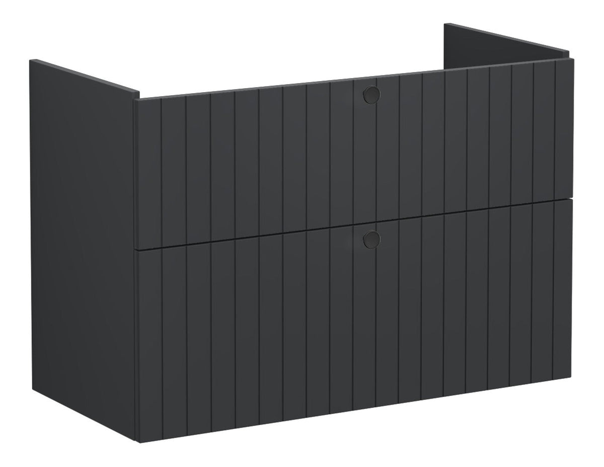 VitrA Root Groove 100cm 2 Drawer Washbasin Unit - Matt Graphite