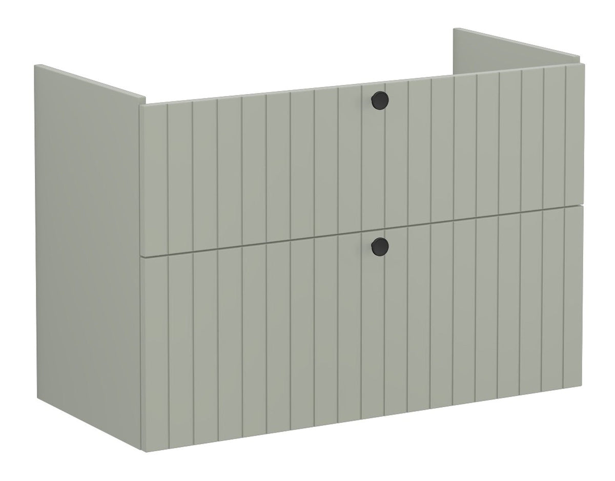 VitrA Root Groove 100cm 2 Drawer Washbasin Unit - Matt Retro Green