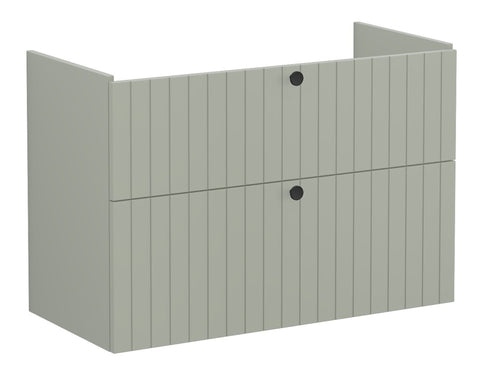 VitrA Root Groove 100cm 2 Drawer Washbasin Unit - Matt Retro Green