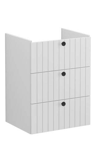 VitrA Root Groove 60cm 3 Drawer Washbasin Unit - Matt Light Grey