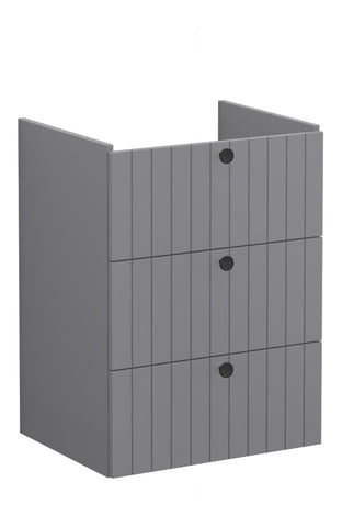 VitrA Root Groove 60cm 3 Drawer Washbasin Unit - Matt Grey