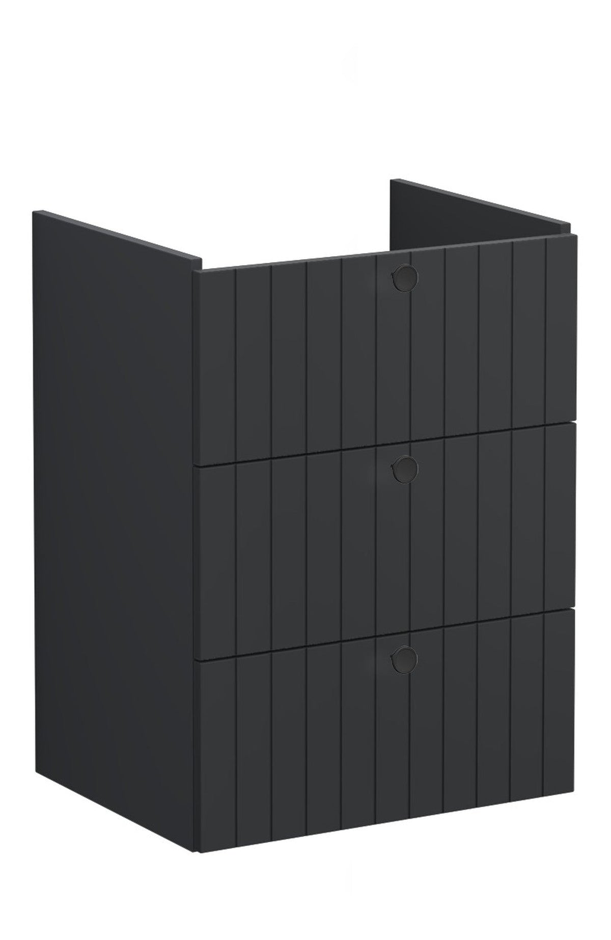 VitrA Root Groove 60cm 3 Drawer Washbasin Unit - Matt Graphite