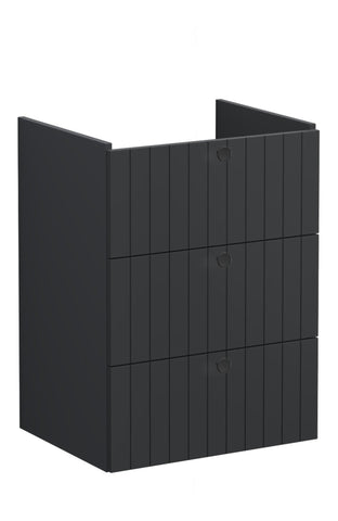 VitrA Root Groove 60cm 3 Drawer Washbasin Unit - Matt Graphite