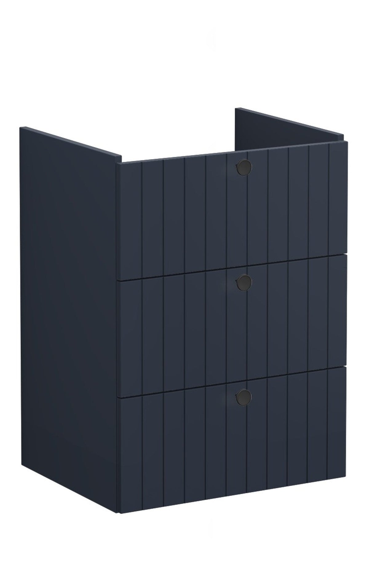 VitrA Root Groove 60cm 3 Drawer Washbasin Unit - Matt Dark Blue