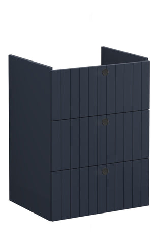 VitrA Root Groove 60cm 3 Drawer Washbasin Unit - Matt Dark Blue