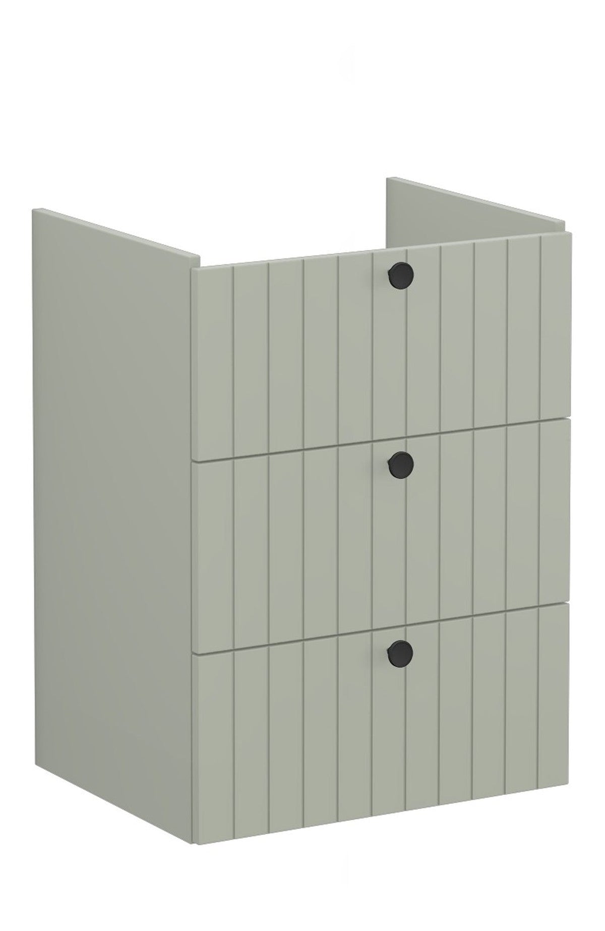 VitrA Root Groove 60cm 3 Drawer Washbasin Unit - Matt Retro Green