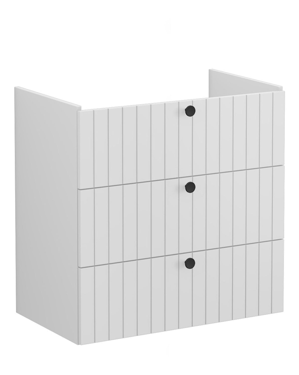 VitrA Root Groove 80cm 3 Drawer Washbasin Unit - Matt Light Grey