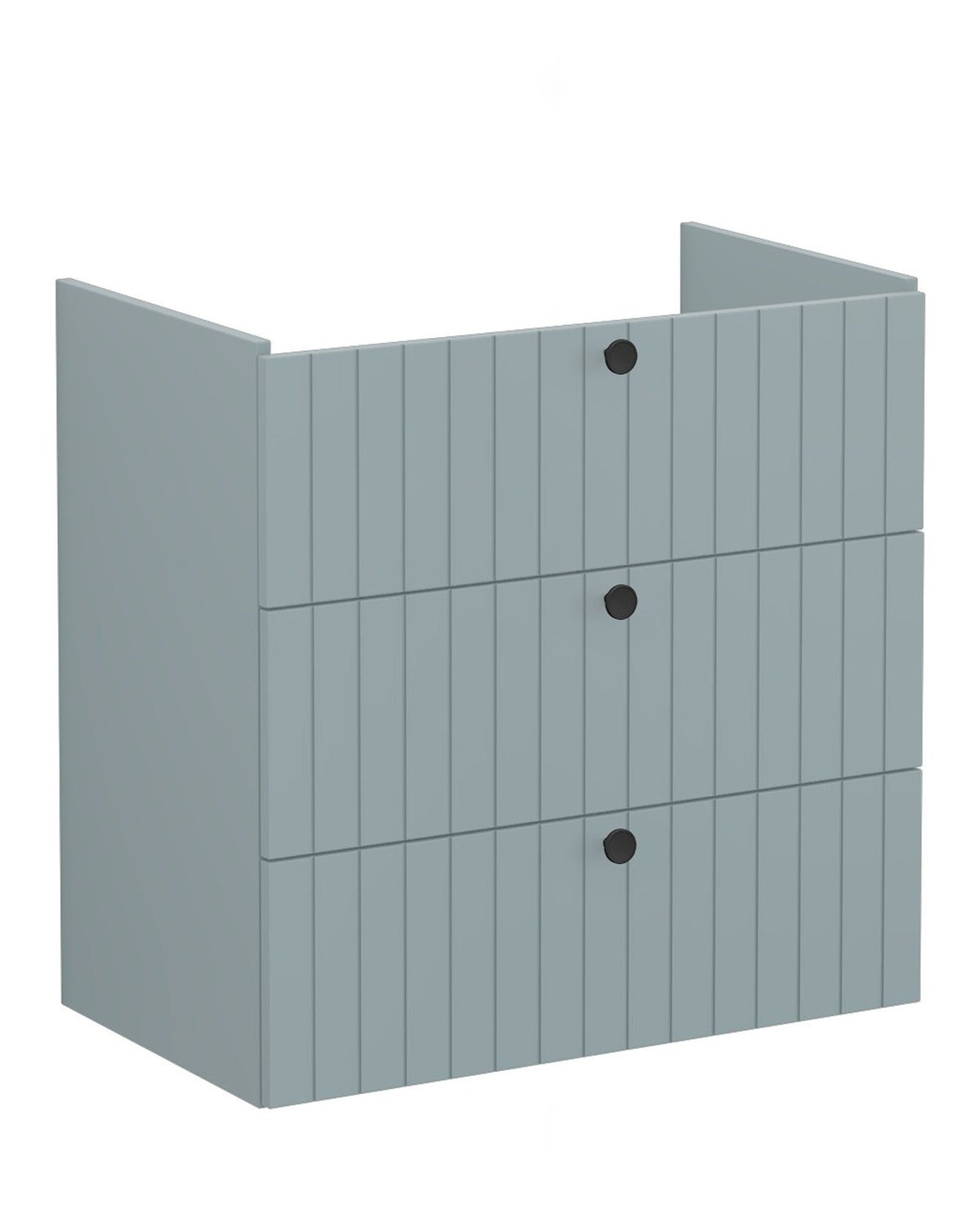 VitrA Root Groove 80cm 3 Drawer Washbasin Unit - Matt Fjord Green