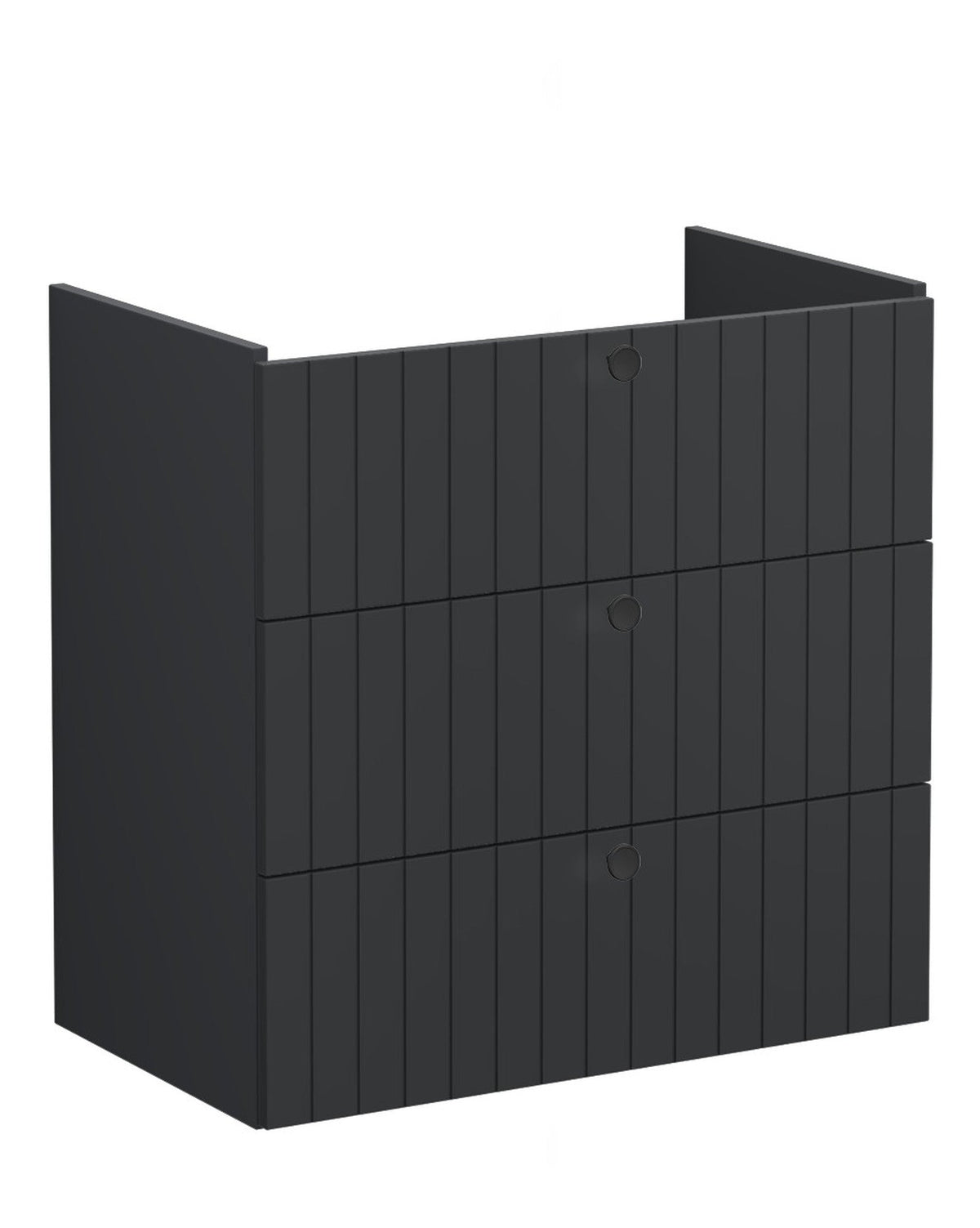 VitrA Root Groove 80cm 3 Drawer Washbasin Unit - Matt Graphite